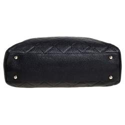 Pre Owned حقيبة يد كارولينا هيريرا شوبر جلد مبطن أسود