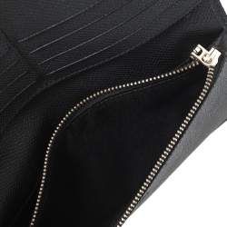 Pre Owned Carolina Herrera Black Monogram Embossed Leather Bifold Long Wallet