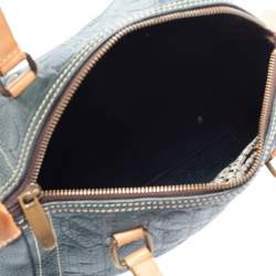 Pre Owned Carolina Herrera Dark Green Monogram Leather Andy Boston Bag