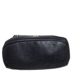 Pre Owned Carolina Herrera Black Leather Tassel Chain Hobo