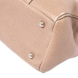 Pre Owned Carolina Herrera Beige Leather Small Matteo Tote