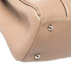 Pre Owned Carolina Herrera Beige Leather Small Matteo Tote