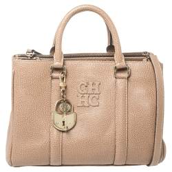 Pre Owned Carolina Herrera Beige Leather Small Matteo Tote
