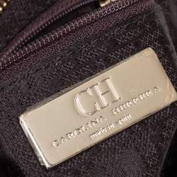 Pre Owned Carolina Herrera Beige Leather Chain Tassel Hobo