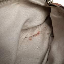 Pre Owned Carolina Herrera Brown Monogram Nubuck and Leather Dome Satchel