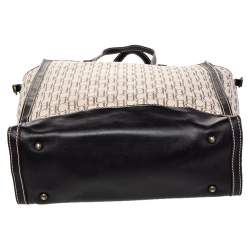 Pre Owned CH Carolina Herrera Beige/Brown Monogram Canvas and Leather Tote