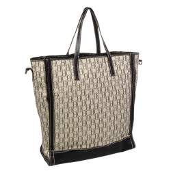 Pre Owned CH Carolina Herrera Beige/Brown Monogram Canvas and Leather Tote