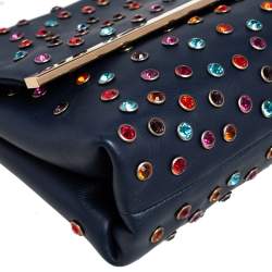 مملوكة مسبقًا حقيبة سي أتش كارولينا هيريرا يد علوية مرصع جلد كحلي