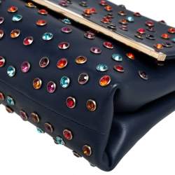 مملوكة مسبقًا حقيبة سي أتش كارولينا هيريرا يد علوية مرصع جلد كحلي