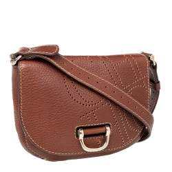 Pre Owned حقيبة كروس سي أتش كارولينا هيريرا جلد بنية بقلاب 