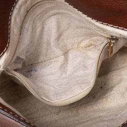 Pre Owned حقيبة كروس سي أتش كارولينا هيريرا جلد بنية بقلاب 