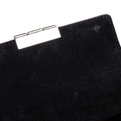 Pre Owned CH Carolina Herrera Black Monogram Leather Carry On Top Handle Bag