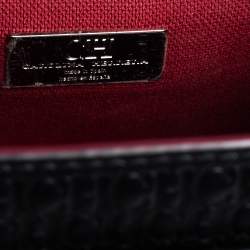 Pre Owned CH Carolina Herrera Black Monogram Leather Carry On Top Handle Bag
