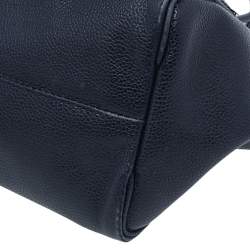 Pre Owned Carolina Herrera Dark Navy Leather Tote