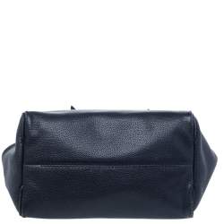 Pre Owned Carolina Herrera Dark Navy Leather Tote