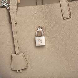 Pre Owned Carolina Herrera Grey Leather Small Matryoshka Locked Tote