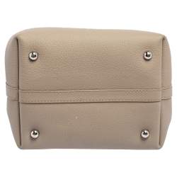 Pre Owned Carolina Herrera Grey Leather Small Matryoshka Locked Tote