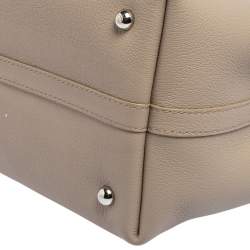 Pre Owned Carolina Herrera Grey Leather Small Matryoshka Locked Tote