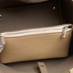 Pre Owned Carolina Herrera Grey Leather Small Matryoshka Locked Tote