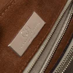 Pre Owned حقيبة سي أتش كارولينا هيريرا جلد بني مونوغرامي بيد علوية