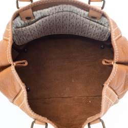 Pre Owned Carolina Herrera Brown Monogram Leather Andy Tote Bag