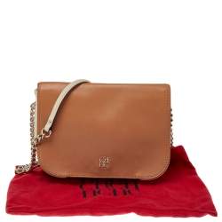 Pre Owned CH Carolina Herrera Beige/Cream Leather New Baltazar Flap Shoulder Bag