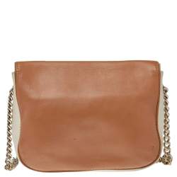 Pre Owned CH Carolina Herrera Beige/Cream Leather New Baltazar Flap Shoulder Bag