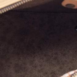 Pre Owned CH Carolina Herrera Beige Embossed Leather Andy Boston Bag