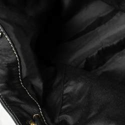 Pre Owned CH Carolina Herrera Black Embossed Leather Tote