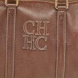 Carolina Herrera Brown Leather Satchel