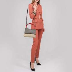 Pre Owned حقيبة سي أتش كارولينا هيريرا جلد كانفاس مونوغرامي متعدد الألوان بيد علوية وقلاب