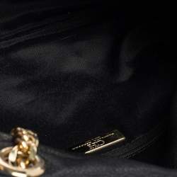 Pre Owned CH Carolina Herrera Black Monogram Leather Audrey Shoulder Bag