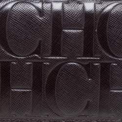 Pre Owned CH Carolina Herrera Monogram Embossed Leather Trifold Wallet 
