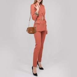 Pre Owned Carolina Herrera Brown Leather New Baltazar Shoulder Bag