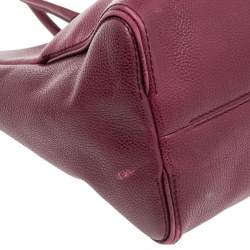 CH Carolina Herrera Plum Leather Tempo Collection Adagio Tote