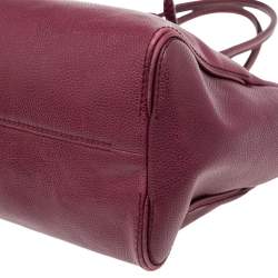 CH Carolina Herrera Plum Leather Tempo Collection Adagio Tote