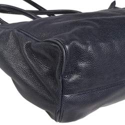 Pre Owned Carolina Herrera Dark Blue Leather Tempo Collection Adagio Tote