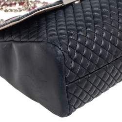 CH Carolina Herrera Black Quilted Leather Bimba Flap Top Handle Bag