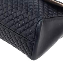 CH Carolina Herrera Black Quilted Leather Bimba Flap Top Handle Bag