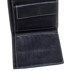 مملوكة مسبقًا CH Carolina Herrera Black Monogram Embossed Leather Trifold Wallet