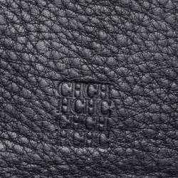 مملوكة مسبقًا CH Carolina Herrera Black Monogram Embossed Leather Trifold Wallet