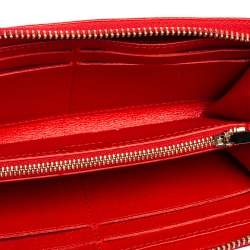 Pre Owned CH Carolina Herrera Monogram Embossed Leather Zip Around Wallet