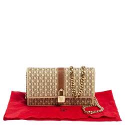 مملوكة مسبقًا CH Carolina Herrera Beige/Brown Monogram Coated Canvas and Leather Matryoshka Chain Wallet