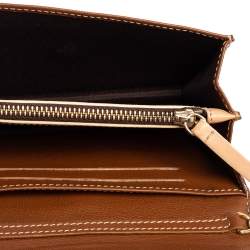 مملوكة مسبقًا CH Carolina Herrera Beige/Brown Monogram Coated Canvas and Leather Matryoshka Chain Wallet