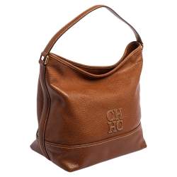 Pre Owned CH Carolina Herrera Brown Leather Hobo