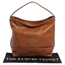 Pre Owned CH Carolina Herrera Brown Leather Hobo