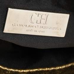 Pre Owned حقيبة كلتش سي أتش كارولينا هيريرا جلد مونوغرامي ذهبي 