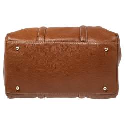 Pre Owned حقيبة يد كارولينا هيريرا ماتيو متوسطة جلد بني 