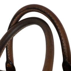 Pre Owned حقيبة يد كارولينا هيريرا ماتيو متوسطة جلد بني 