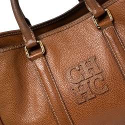 Pre Owned حقيبة يد كارولينا هيريرا ماتيو متوسطة جلد بني 